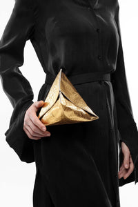 GOLD PYRAMID SHELL BAG