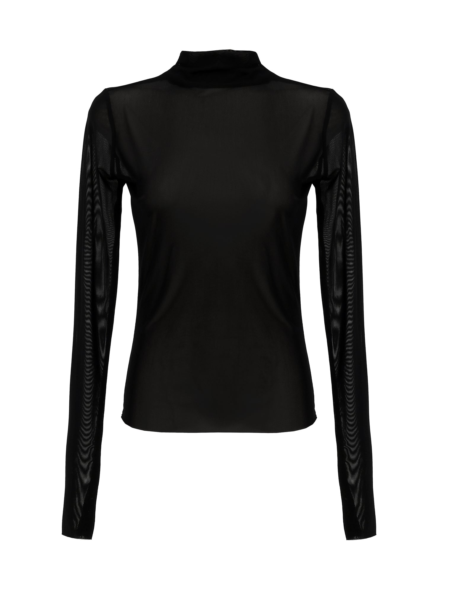 BLACK TURTLENECK SHEER TOP