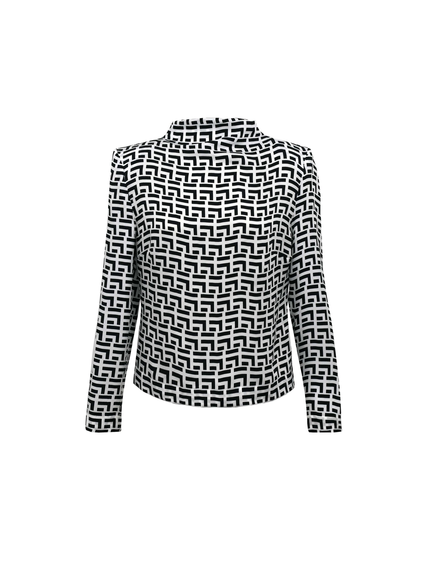 MONOGRAM PRINTED TURTLE NECK BLOUSE