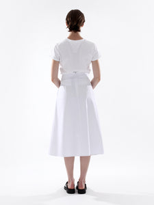 WHITE PLEAT SKIRT