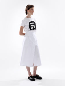 WHITE PLEAT SKIRT