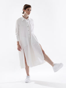 WHITE SILENCE SHIRT DRESS