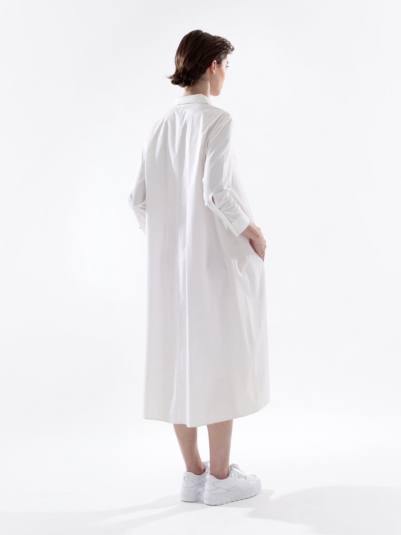 WHITE SILENCE SHIRT DRESS