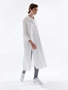 WHITE SILENCE SHIRT DRESS