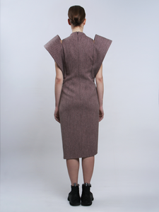 BICOLOUR RECYCLED WOOL DRESS