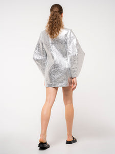 silver coat dress 16 Ashro Silver Metallic Formal Wedding Church Party Jasonel Shiny Jacket Dress