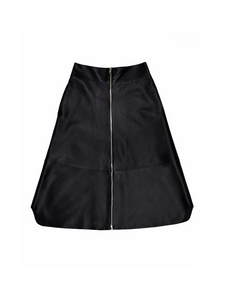 ZIPPED LEATHER SKIRT